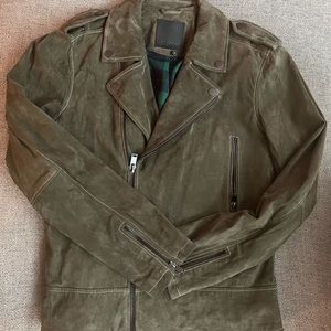 Blank NYC | Suede Moto Jacket | Olive Green | M